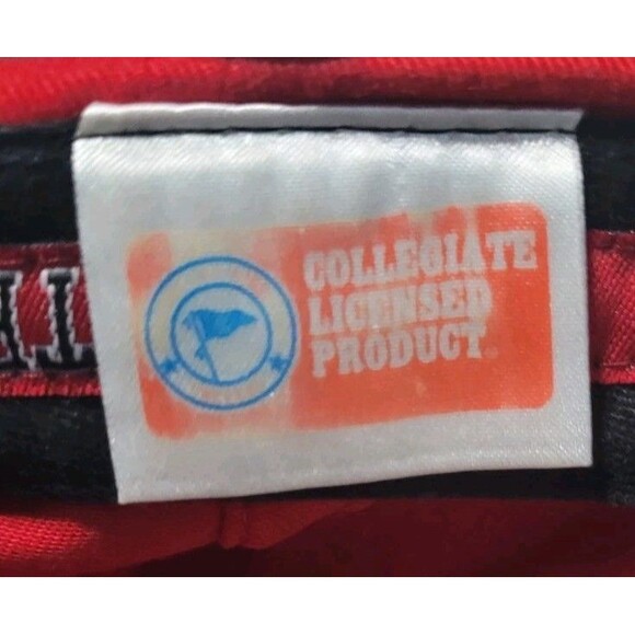 Vintage 90s Ohio State Buckeyes Hat Cap Strapback Red Embroidered OSU Sweatband - Picture 5 of 6